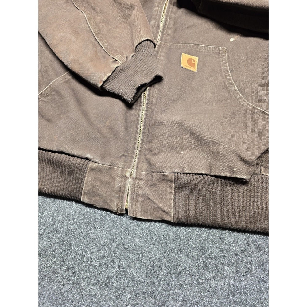 Carhartt Jacket Mens 3XL Vintage Brown J130 Quilted Lined Hooded Distressed‎ - Picture 6 of 16